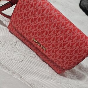 Michael Kors Red Patterned Clutch